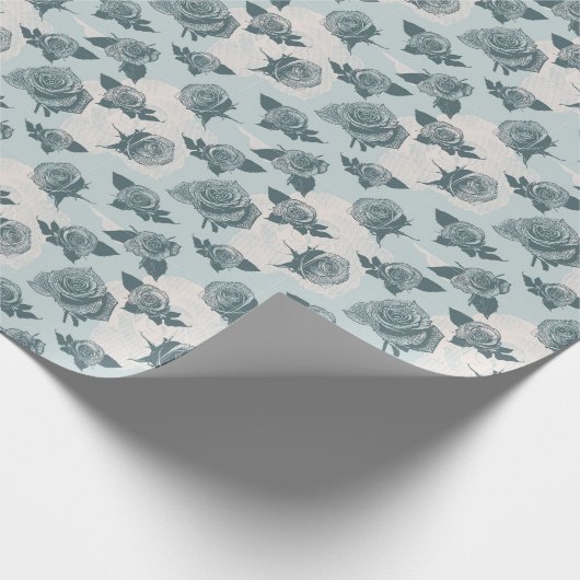 Floral patroon met roos cadeaupapier (Hoek)
