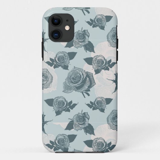 Floral patroon met roos Case-Mate iPhone case (Achterkant)