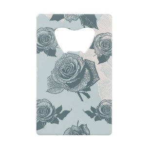 Floral patroon met roos creditkaart flessenopener