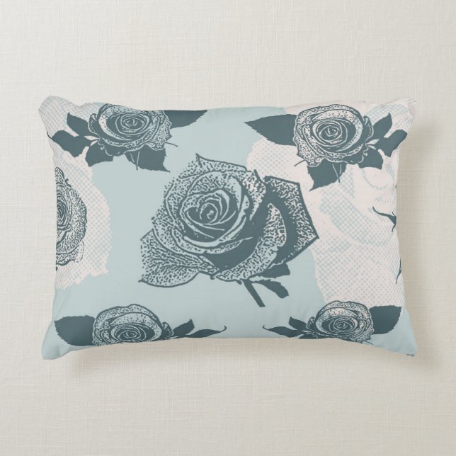 Floral patroon met roos decoratief kussen (Voorkant)