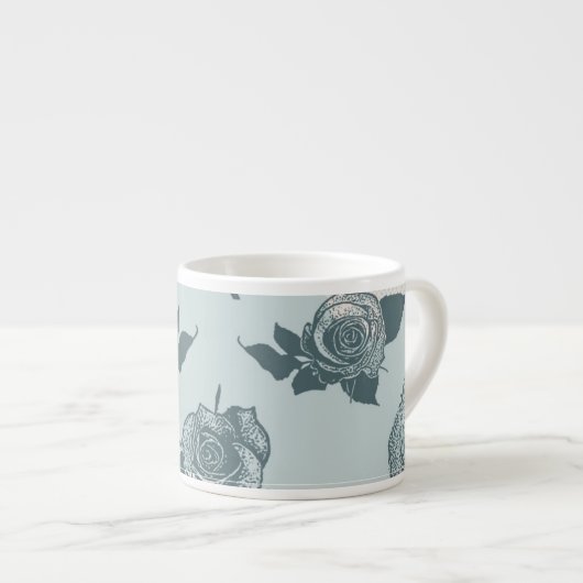 Floral patroon met roos espresso kop (Voorkant rechts)