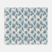Floral patroon met roos fleece deken (Voorkant (Horizontaal))