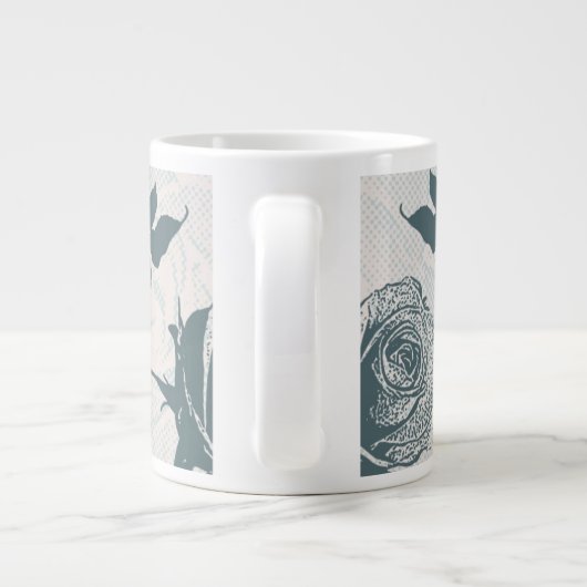 Floral patroon met roos grote koffiekop (Achterkant)