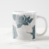 Floral patroon met roos grote koffiekop (Rechts)
