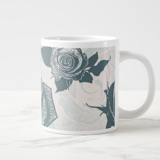 Floral patroon met roos grote koffiekop (Rechts)