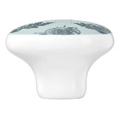 Floral patroon met roos keramische knop (Zijkant)