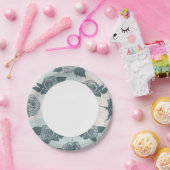 Floral patroon met roos papieren bordje (Feest)