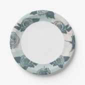 Floral patroon met roos papieren bordje (Voorkant)