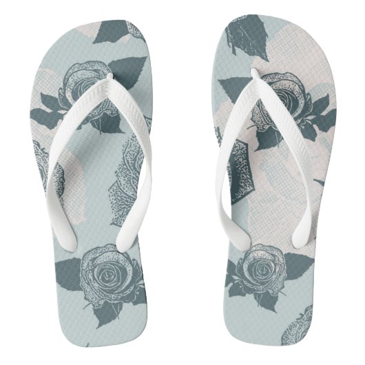 Floral patroon met roos teenslippers (Voetbed)