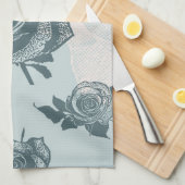 Floral patroon met roos theedoek (Quarter Fold)