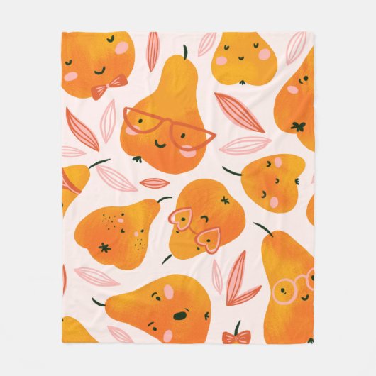 Floral patroon met witte orchideeën, geïsoleerd op fleece deken (Voorkant)