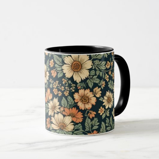 Floral  patroon mok (Voorkant rechts)