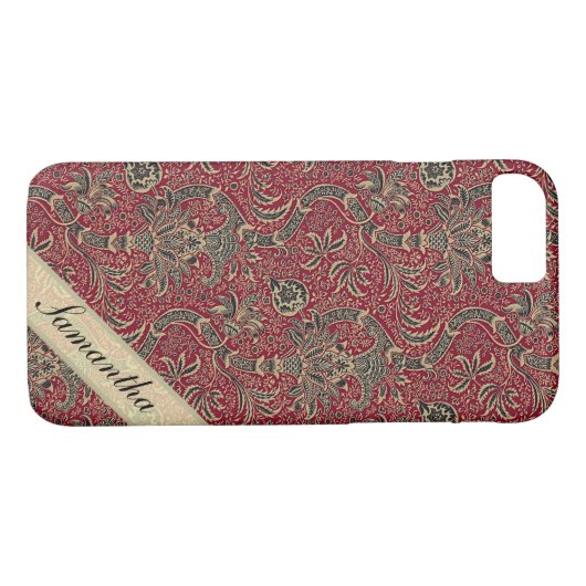 Floral Patroon Monogram Ontwerp Case-Mate iPhone Case (Achterkant (Horizontaal))