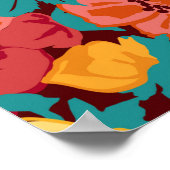 Floral patroon naadloze retro. Anemonen Poster (Hoek)