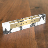  floral patroon naambordje (Zijkant)