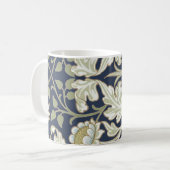  Floral Patroon op blauw Koffiemok (Voorkant links)