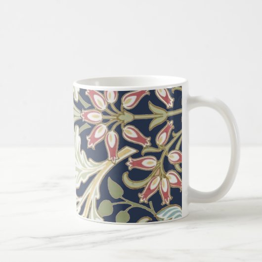  Floral Patroon op blauw Koffiemok (Rechts)