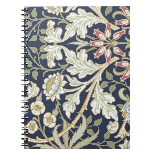  Floral Patroon op blauw Notitieboek (Voorkant)