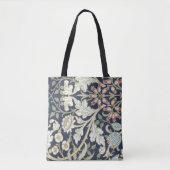  Floral Patroon op blauw Tote Bag (Voorkant)