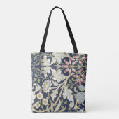  Floral Patroon op blauw Tote Bag (Achterkant)