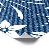 Floral patroon op denim poster (Hoek)