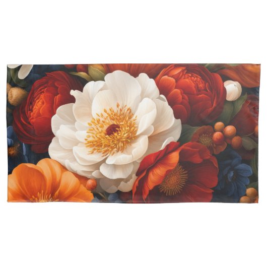 Floral Patroon Pair King Kussensloop (Voorkant-Links)