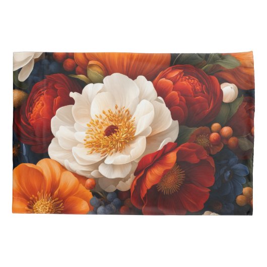 Floral Patroon Pair Standaard Kussensloop (Achterkant-Links)