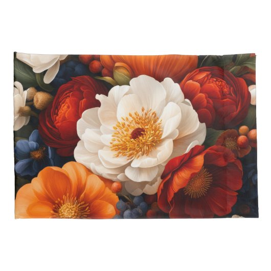 Floral Patroon Pair Standaard Kussensloop (Achterkant-Rechts)