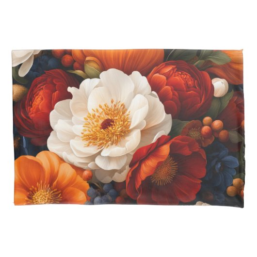 Floral Patroon Pair Standaard Kussensloop (Voorkant-Links)