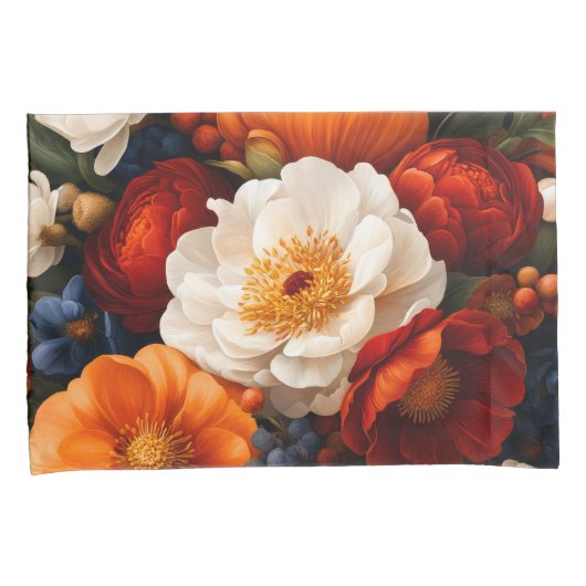 Floral Patroon Pair Standaard Kussensloop (Voorkant-Rechts)