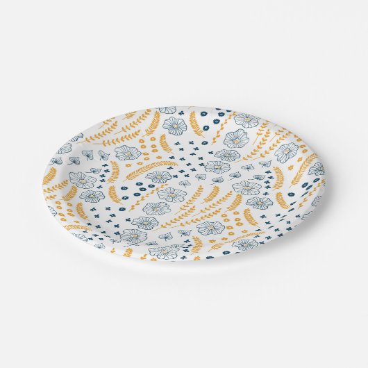 Floral patroon papieren bordje (Gekanteld)