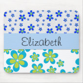 Floral Patroon, patroon van bloemen, Jouw naam Muismat (Voorkant)