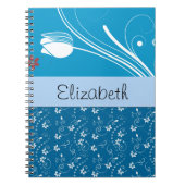 Floral Patroon, patroon van bloemen, Jouw naam Notitieboek (Voorkant)