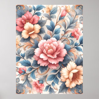 Floral patroon poster