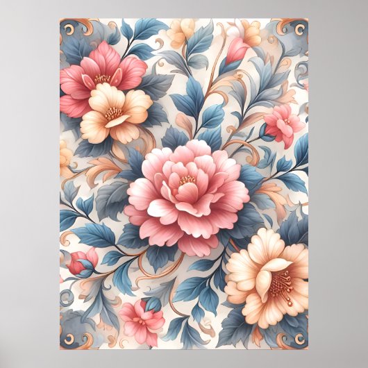 Floral patroon poster (Voorkant)