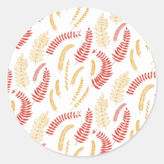 Floral patroon ronde sticker (Voorkant)