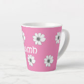 Floral patroon Roze douanenaam Latte Mok (Rechterhoek)