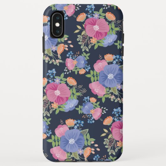 Floral Patroon - Roze Paars Donkerblauw Case-Mate iPhone Case (Achterkant)