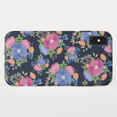 Floral Patroon - Roze Paars Donkerblauw Case-Mate iPhone Case (Achterkant (horizontaal))
