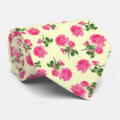 Floral patroon: Roze rozen Stropdas (Opgerold)