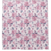Floral patroon.  rozen douchegordijn (Voorkant)