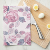 Floral patroon.  rozen theedoek (Quarter Fold)