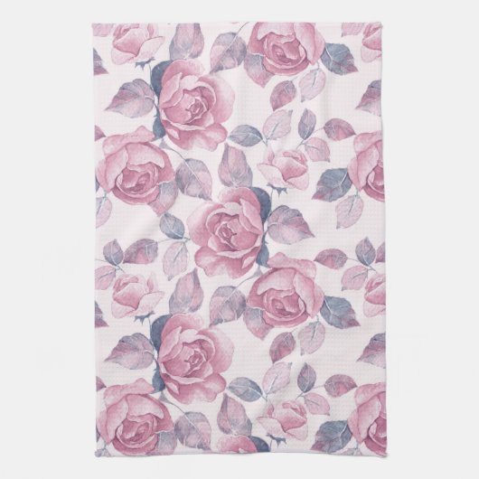 Floral patroon.  rozen theedoek (Verticaal)