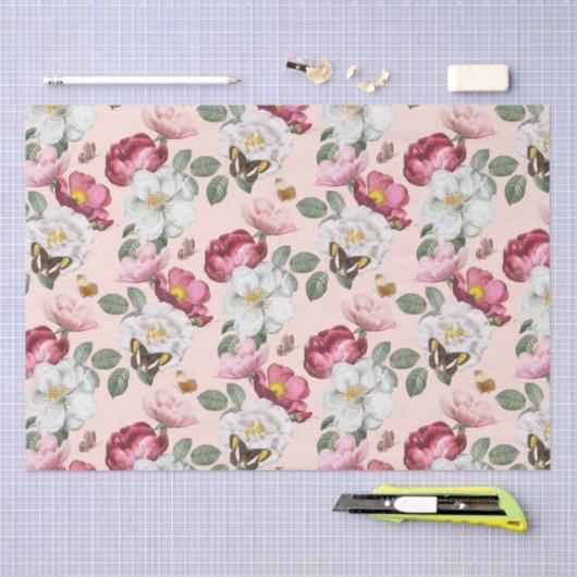 Floral patroon tissuepapier (Craft)