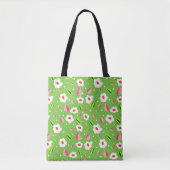 Floral patroon tote bag (Voorkant)