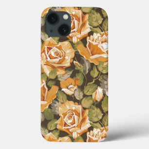 Floral patroon van gele rozen iPhone 13 Hoesje