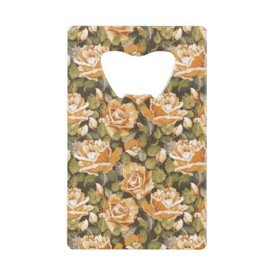  Floral patroon van gele rozen Creditkaart Flessenopener