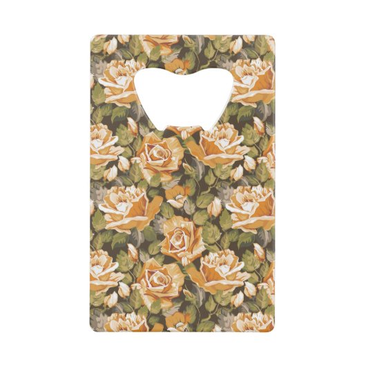 Floral patroon van gele rozen Creditkaart Flessenopener (Voorkant)