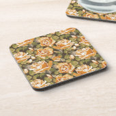  Floral patroon van gele rozen Drankjes Onderzetter (Linkerzijde)