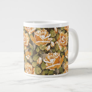  Floral patroon van gele rozen Grote Koffiekop